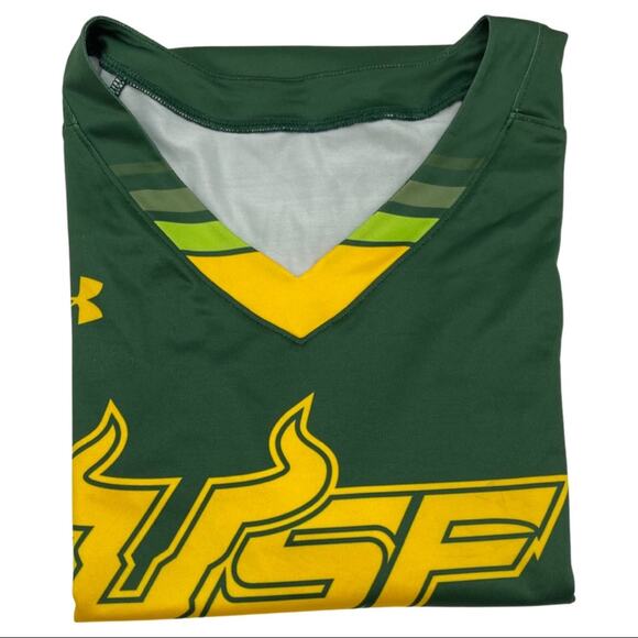 NEW - Under Armour Men's USF Florida Bulls #32 Basketball Jersey Green LARGE - Picture 9 of 11